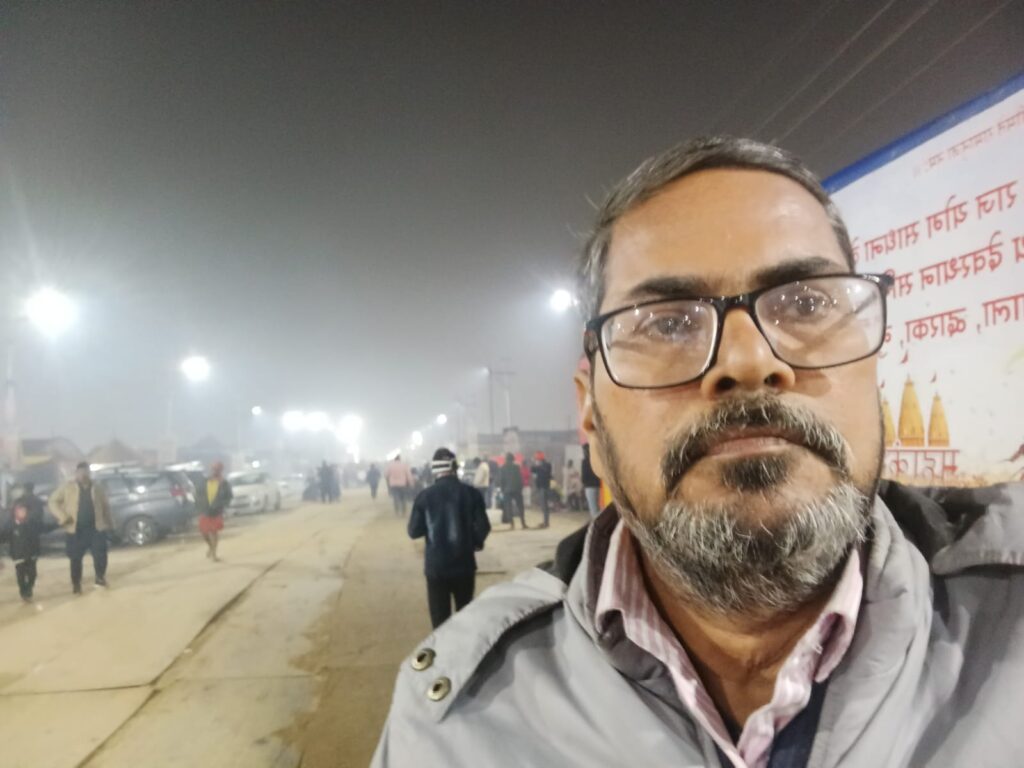 महाकुभ प्रयागराज में भारतीय धर्मसंध के सपादक अरूण पाण्डेय