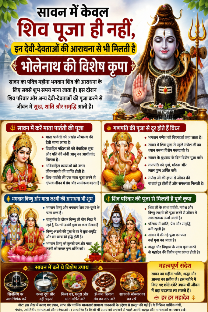 सावन में किन देवी-देवताओं की पूजा करें