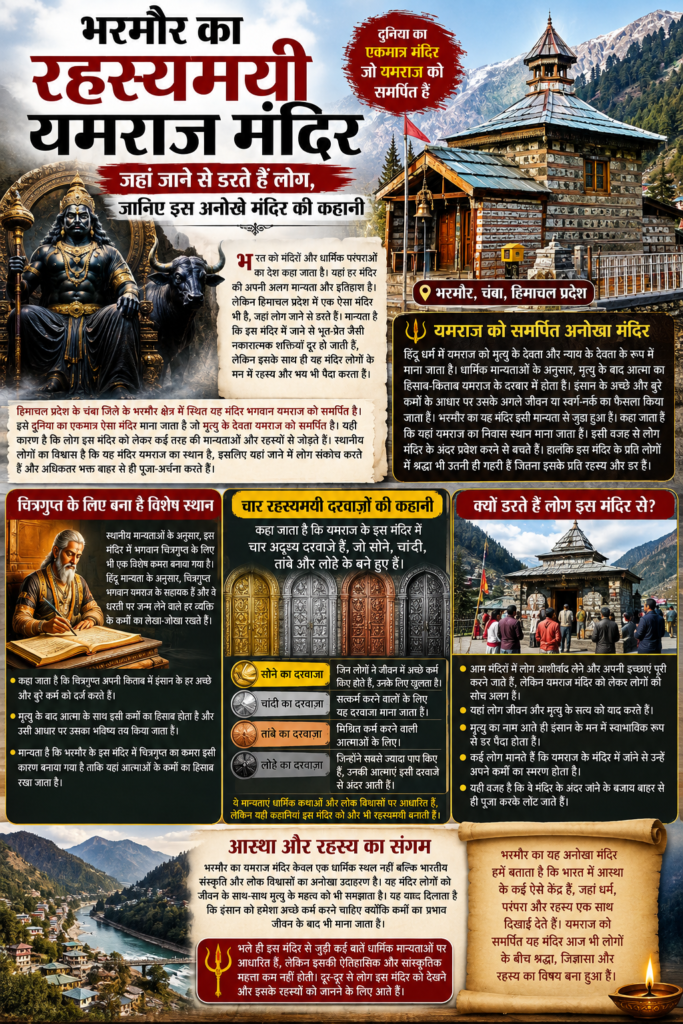 भरमौर का रहस्यमयी यमराज मंदिर