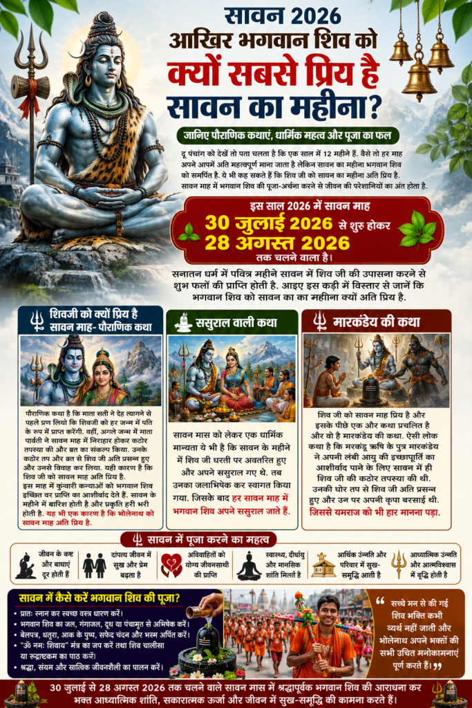 भगवान शिव को क्यों प्रिय है सावन का महीना?