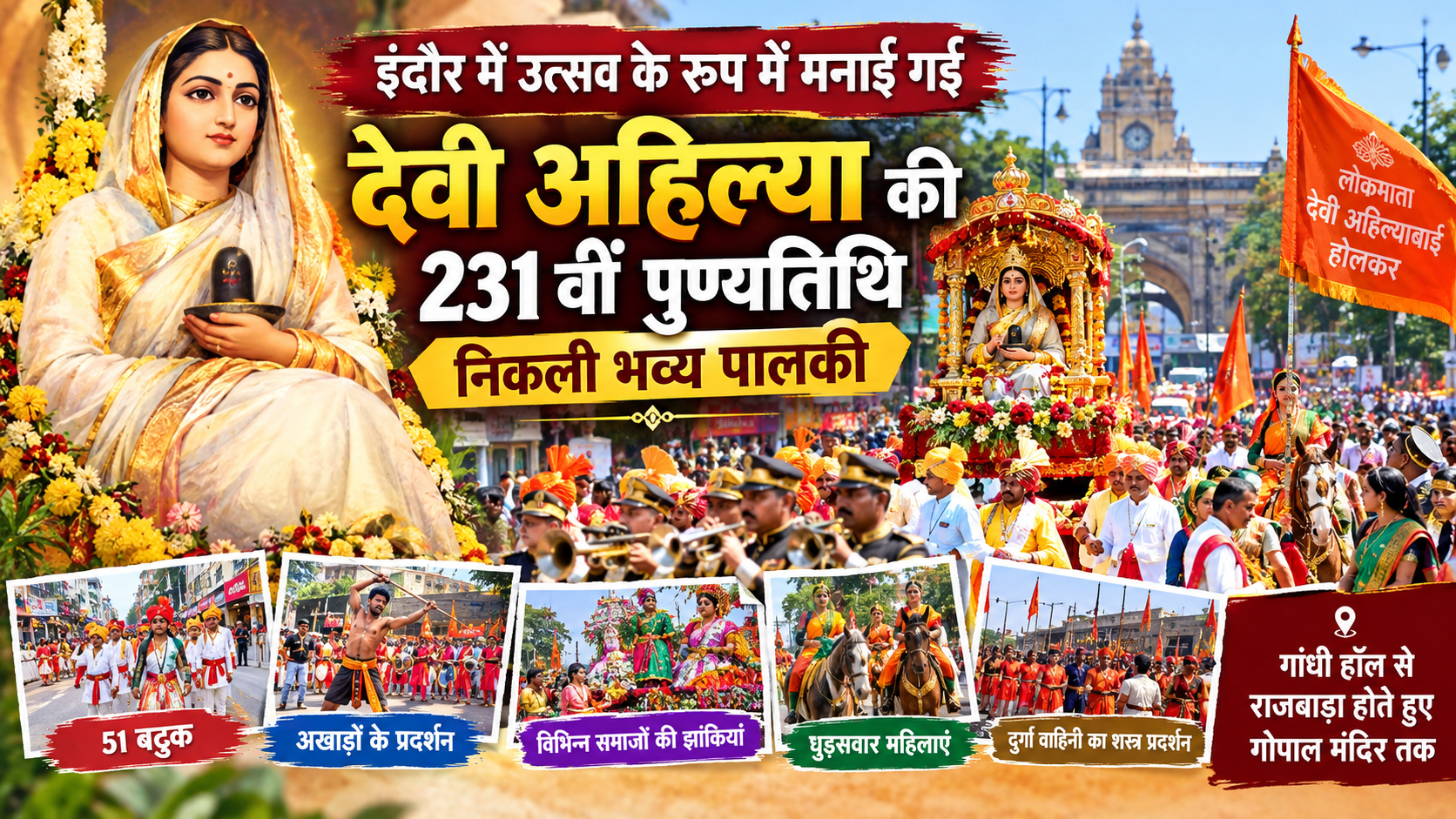 देवी अहिल्या की 231वीं पुण्यतिथि पर इंदौर में भव्य आयोजन,